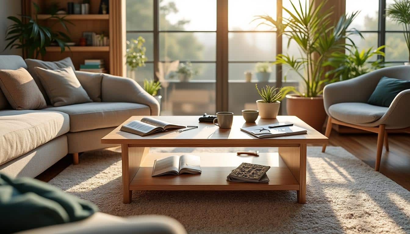 Illustration: Le rôle central de la table basse dans l’aménagement du salon