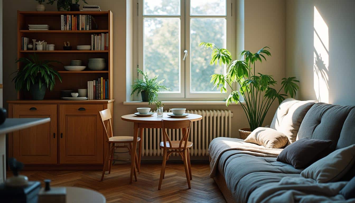 Table à manger dans un petit salon : conseils et idées gain de place