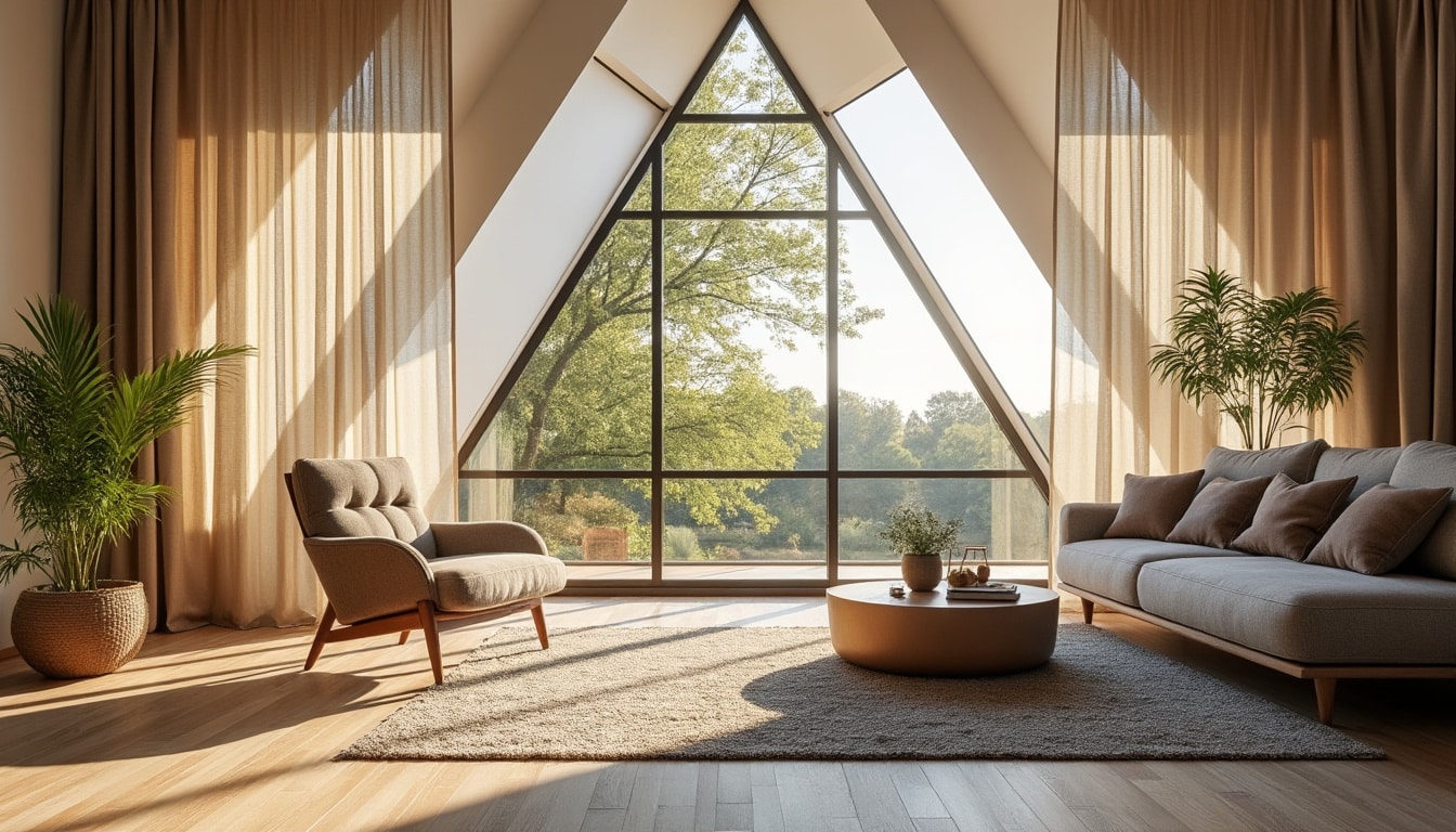 Rideau pour fenêtre triangulaire : conseils et idées sur-mesure