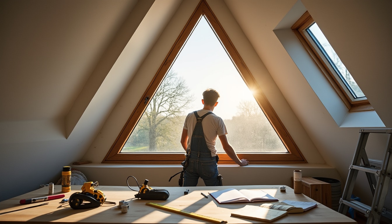 Illustration: Défis pour installer un rideau sur une fenêtre en triangle