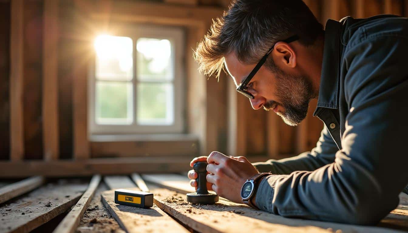 Illustration: Identifier les signes d’un affaissement de poutre dans une charpente humide : diagnostic étape par étape