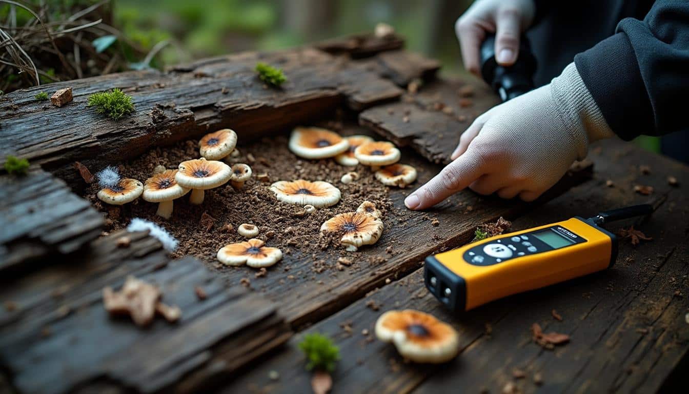 Illustration: Identifier et reconnaître la mérule dans une charpente humide : signes, symptômes et alerte