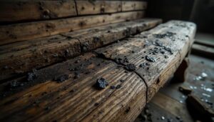 Identification des taches noires sur une charpente humide : guide complet