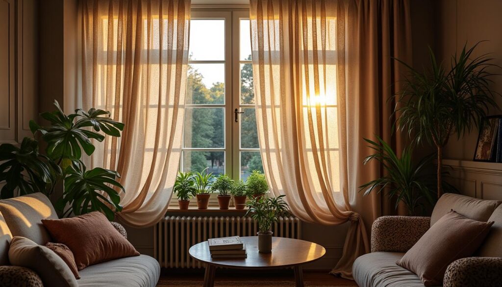 Voilage et double rideaux sur la même tringle : guide pratique et déco