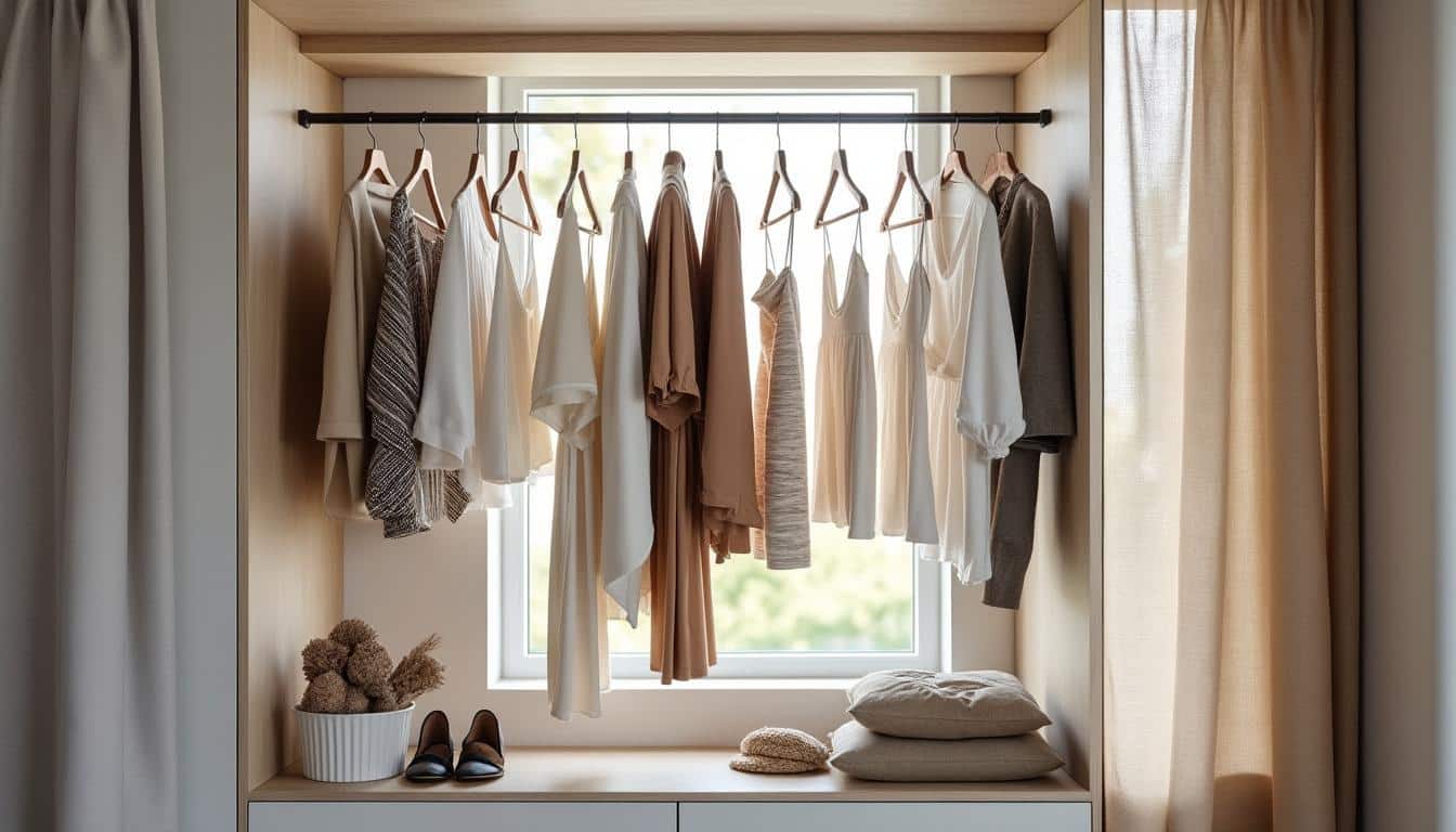 Illustration: Comprendre l’utilité d’une tringle pour rideaux dans un dressing