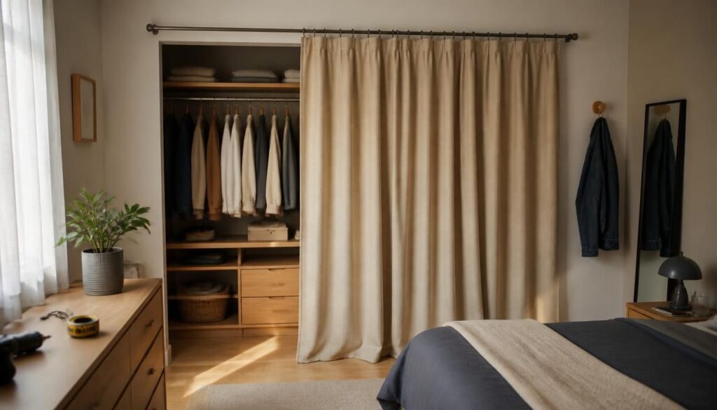 Installer un rideau devant un dressing sans se tromper